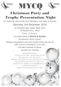 2016 MYCQ Trophy Night and Christmas Party